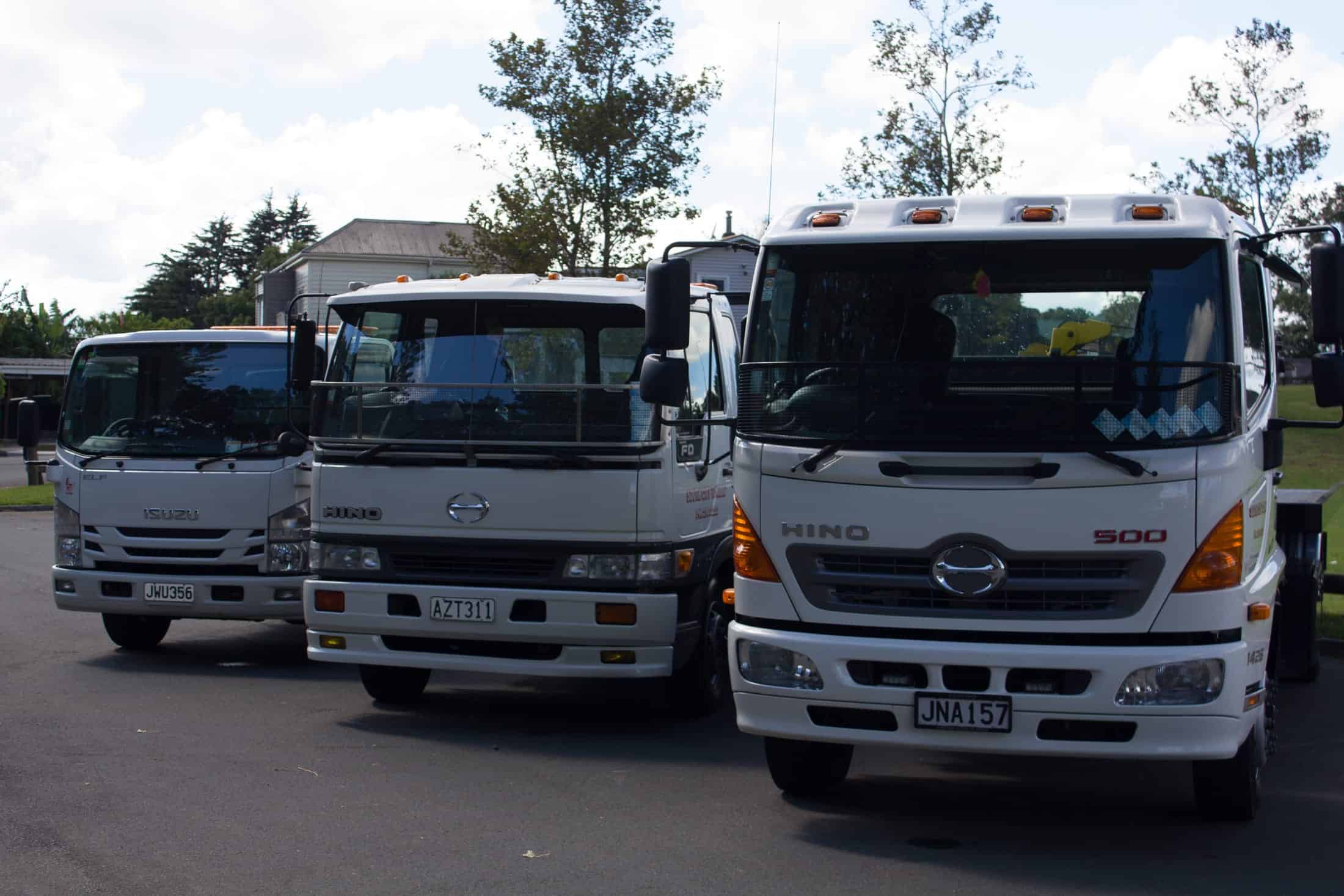South City Towing fleet - flat deck and cradle tow trucks in Auckland